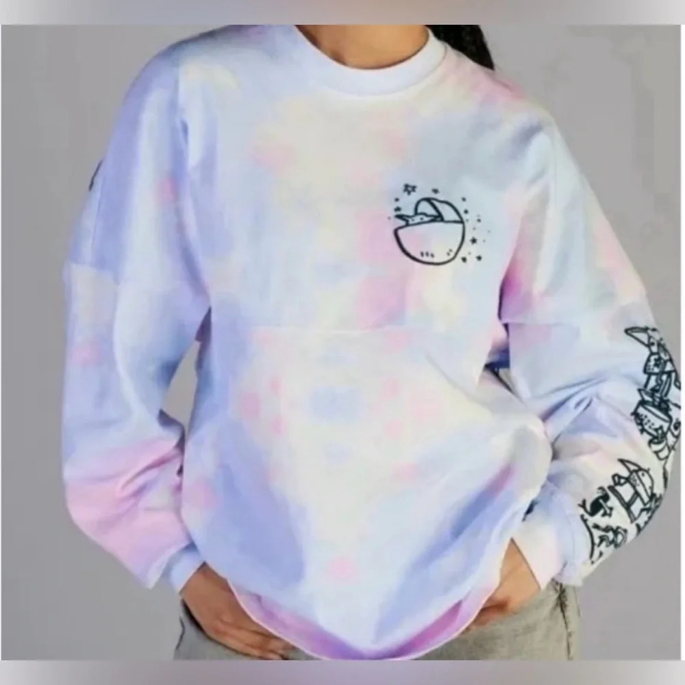 Disney Parks Star Wars Mandalorian Grogu baby yoda Tie Dye Spirit Jersey XL - Picture 2 of 8
